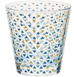 Gifi Verre gobelet transparent déco triangles multicolore x 3| Vaisselle Et Accessoires De Table