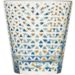 Gifi Verre gobelet transparent déco triangles multicolore x 3| Vaisselle Et Accessoires De Table