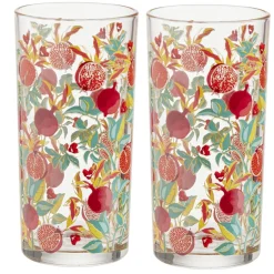 Gifi Verre haut transparent motif grenade rouge 25cl x2| Vaisselle Et Accessoires De Table