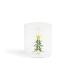 Gifi Verre Noël transparent avec centre sapin 3D Ø8xH8,5cm| Vaisselle Et Accessoires De Table