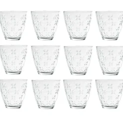 Gifi Verre transparent motif relief fleur x12| Vaisselle Et Accessoires De Table