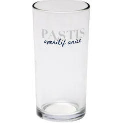 Gifi Verre tubo avec inscription Pastis apéritif anisé 25cl| Vaisselle Et Accessoires De Table