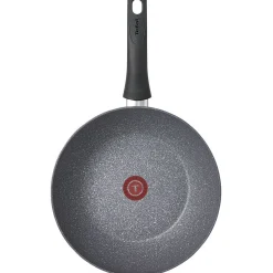 Cuisson<Gifi Wok Tefal aluminium effet pierre Ø28cm