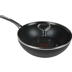 Cuisson<Gifi Wok Tefal Reserve Collection tous feux couvercle verre